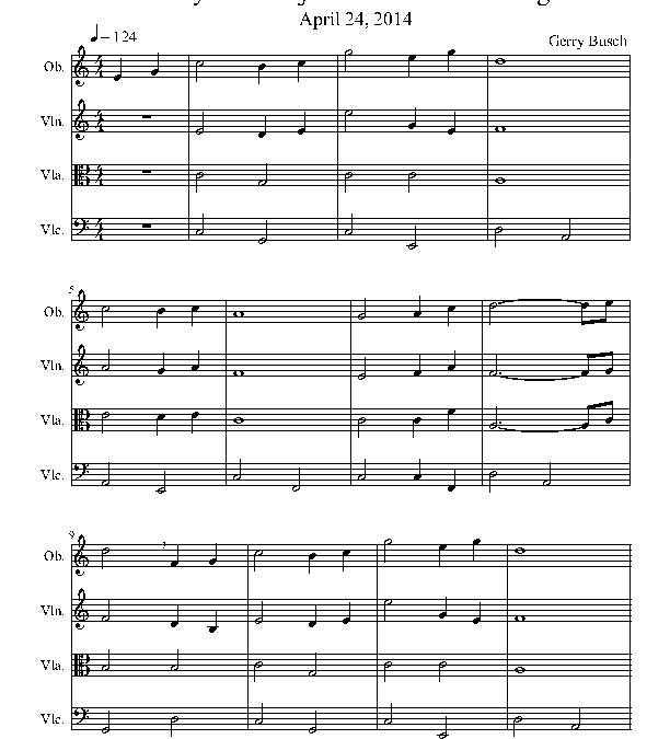 Melody in C Major for Oboe & Strings, Gerry Busch, Composer