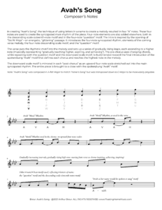 Avah's Song - Composer's Notes